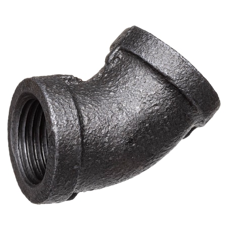 Usa Industrials 45 Degree Elbow Black-Coated Malleable Iron Pipe Fittings, 1-1/2" Pipe ZUSA-PF-16035